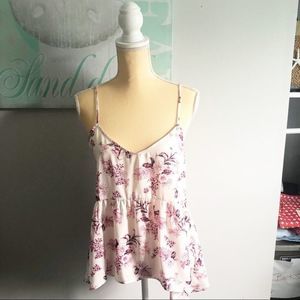 Shimera spaghetti strap, pink floral size medium